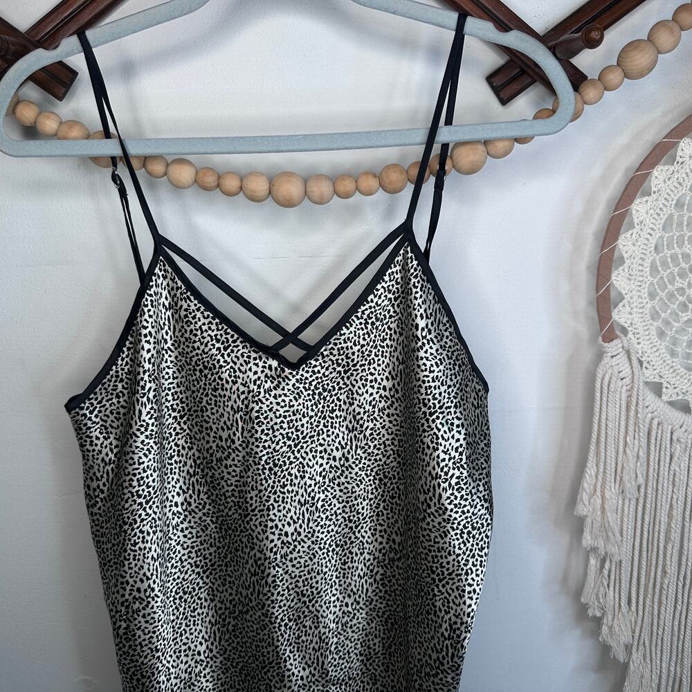 Secret Treasures Leopard Satin Long Slip Dress